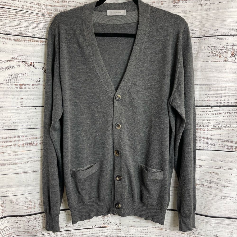 Ermenegildo Zegna Gray Cardigan Sweater